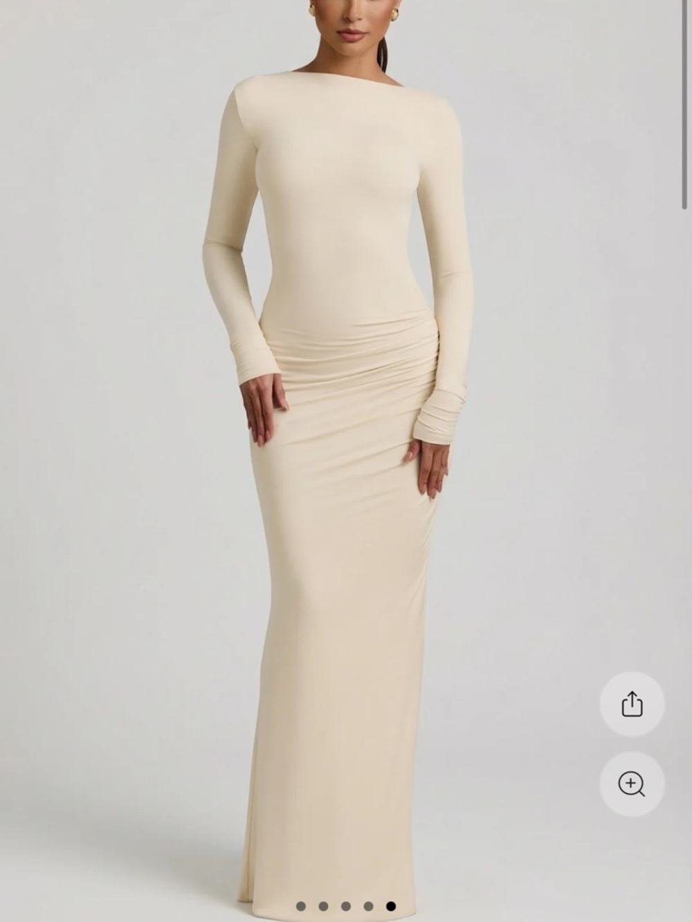 Long Sleeve *lace style* Cream Bodycon Maxi Dress (BRAND NEW)